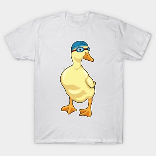 Duck at Swimming with Swimming goggles T-Shirt